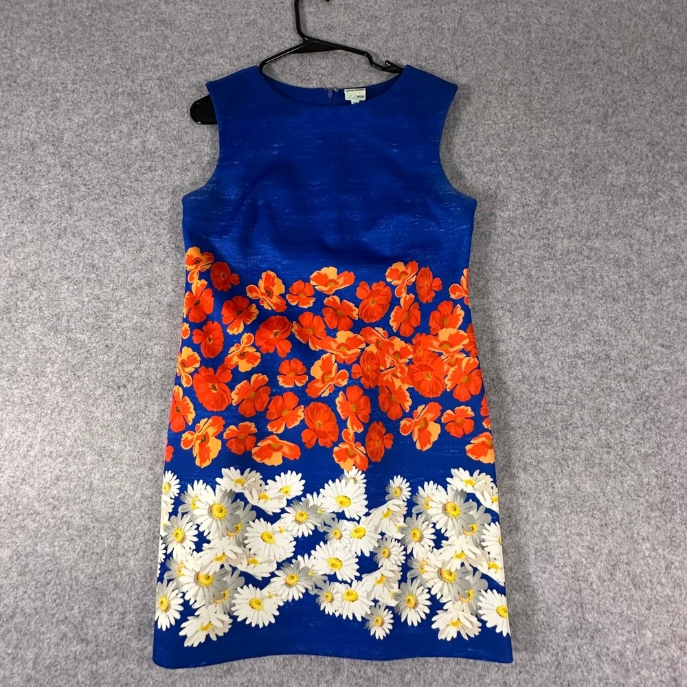 Plenty by Tracy Reese Floral Shift Dress SP Blue Womens Sleeveless Daisy